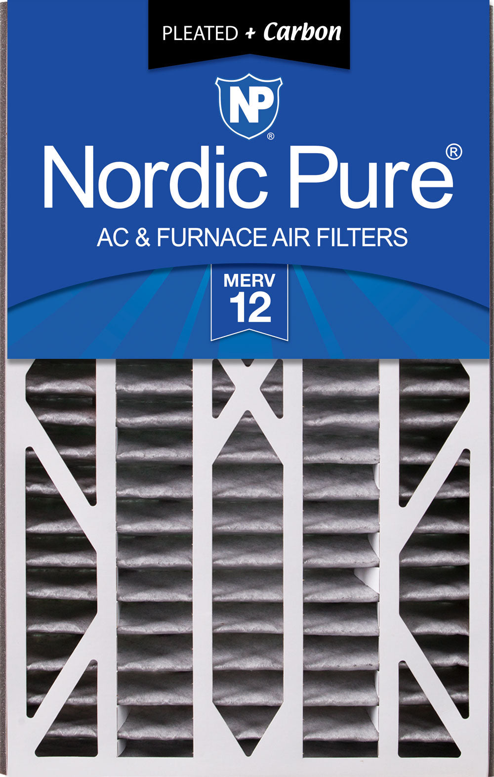 Air Bear Cub 16x25x3 Air Filter Replacement MERV 12 Pleated Plus Carbon 1 Pack