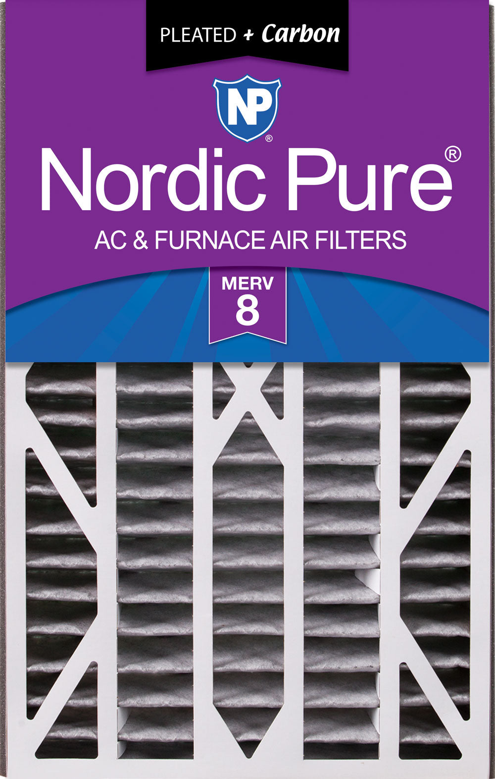 Air Bear Cub 16x25x3 Air Filter Replacement MERV 8 Pleated Plus Carbon 1 Pack