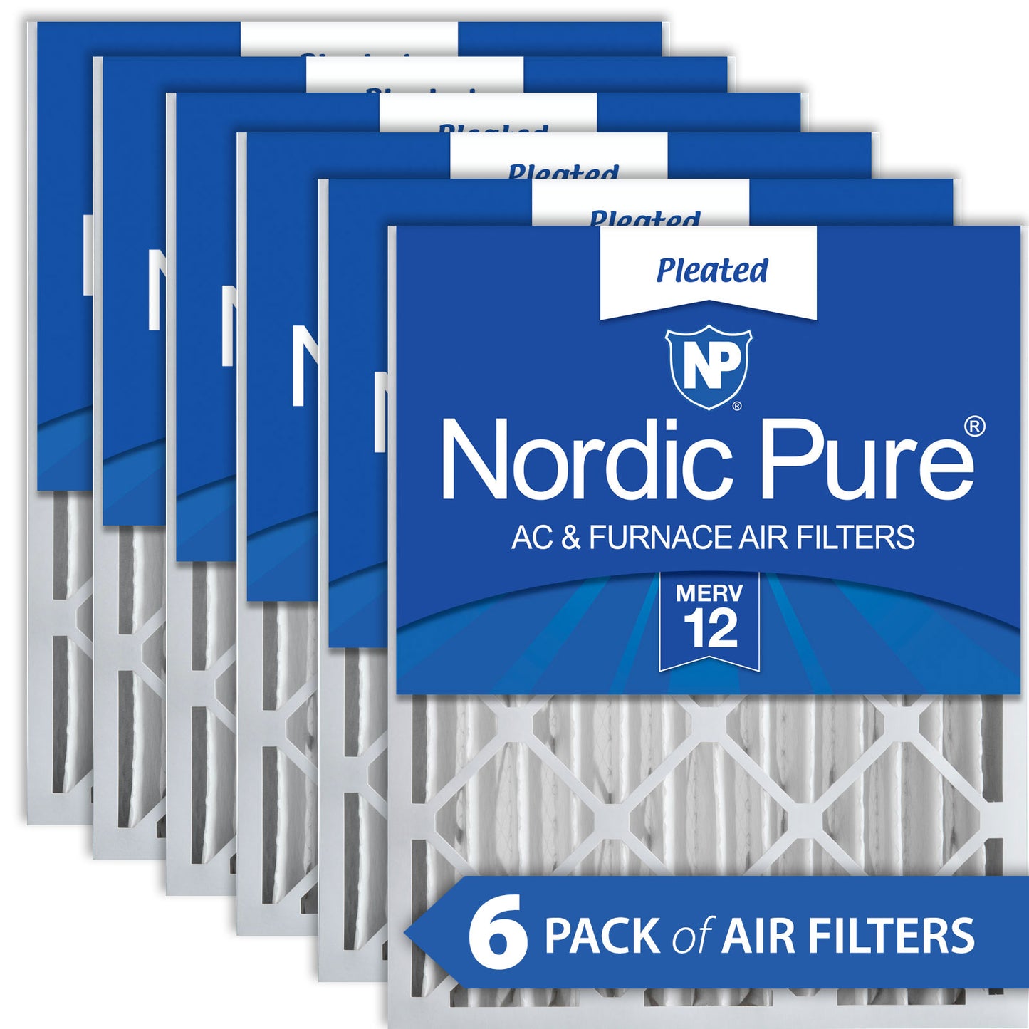 12x24x4 (3 5/8) Pleated MERV 12 Air Filters 6 Pack