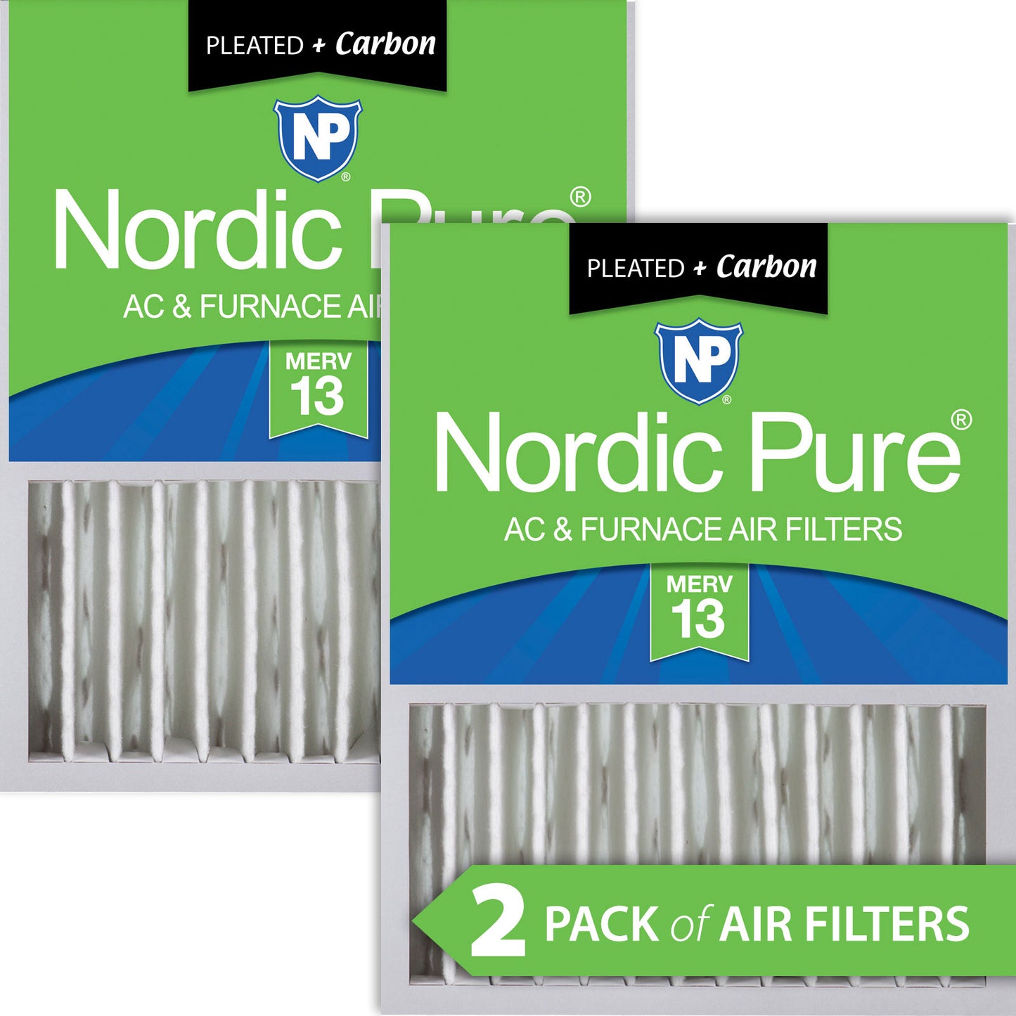 16x20x5 (4 3/8) Honeywell/Lennox Replacement Air Filters MERV 13 Plus Carbon 2 Pack