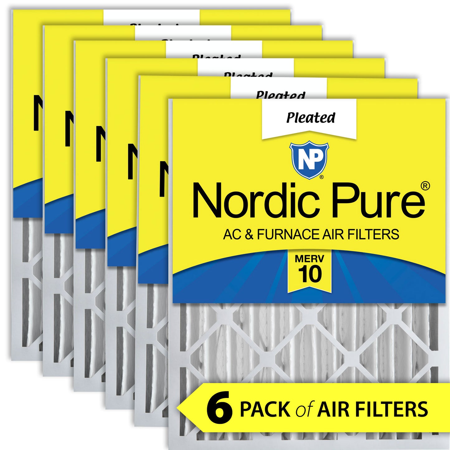 12x24x4 (3 5/8) Pleated MERV 10 Air Filters 6 Pack