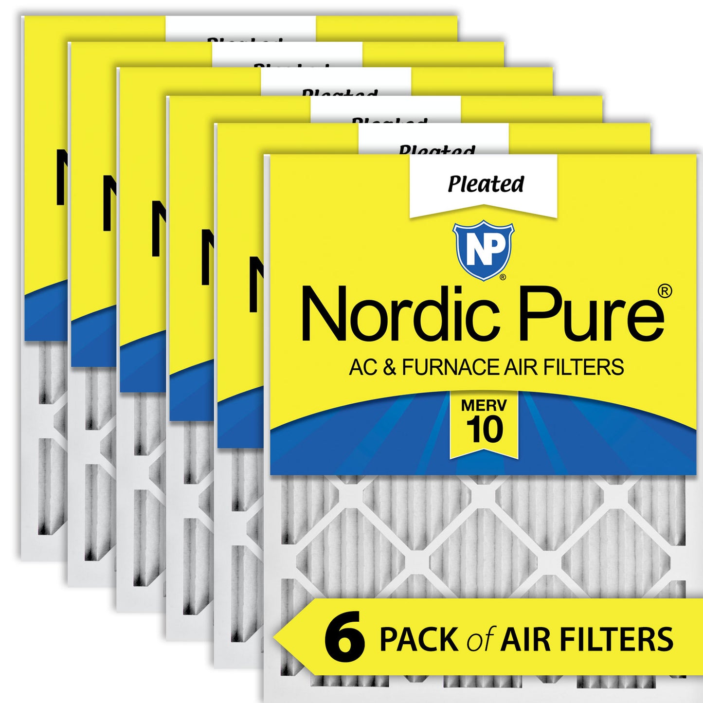 9_3/4x23_3/4x1 Exact MERV 10 AC Furnace Filters 6 Pack