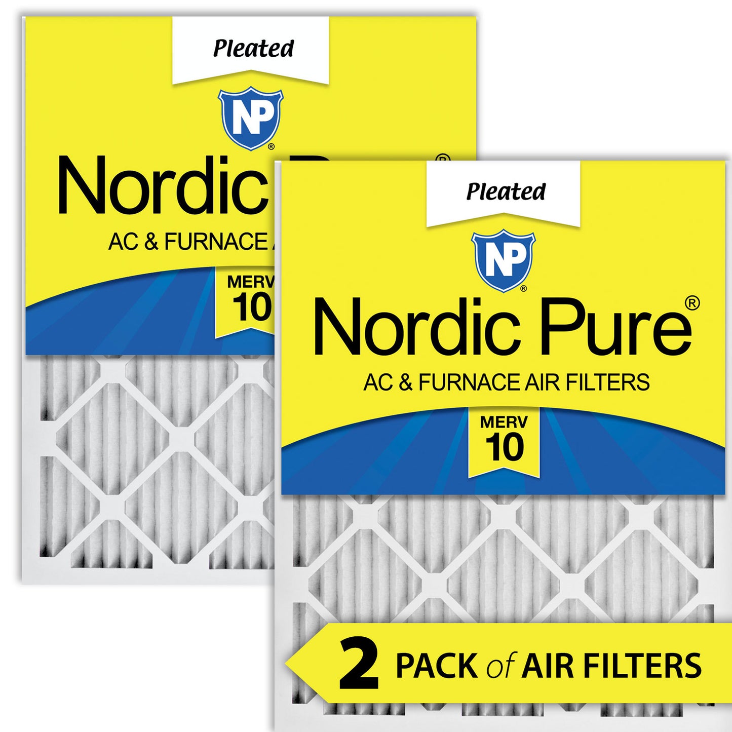 14x24x1 Pleated MERV 10 Air Filters 2 Pack