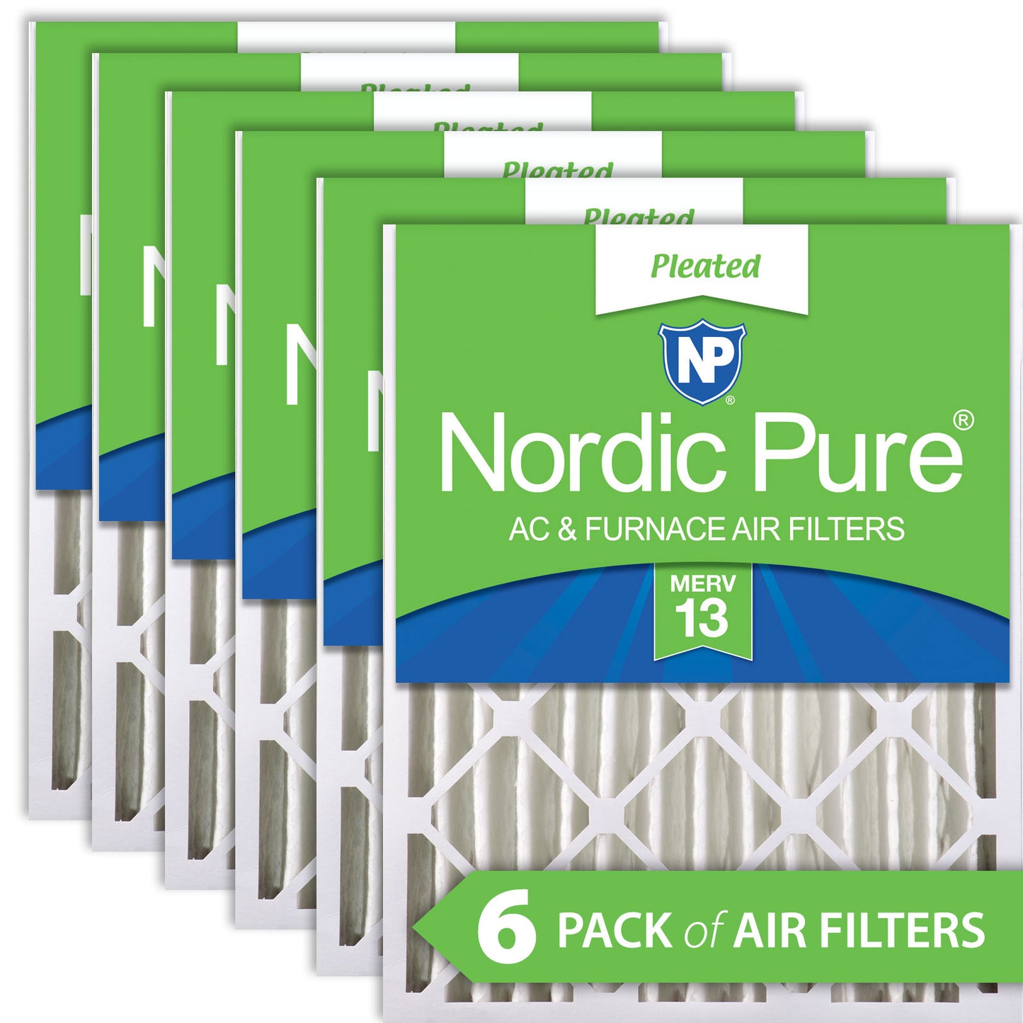 12x24x4 (3 5/8) Pleated MERV 13 Air Filters 6 Pack