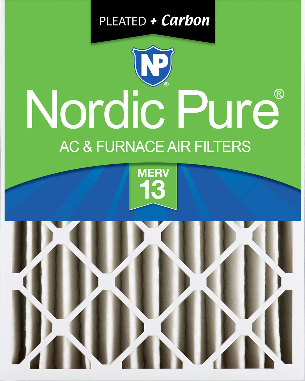 24x24x4 (3 5/8) Pleated Air Filters MERV 13 Plus Carbon 1 Pack