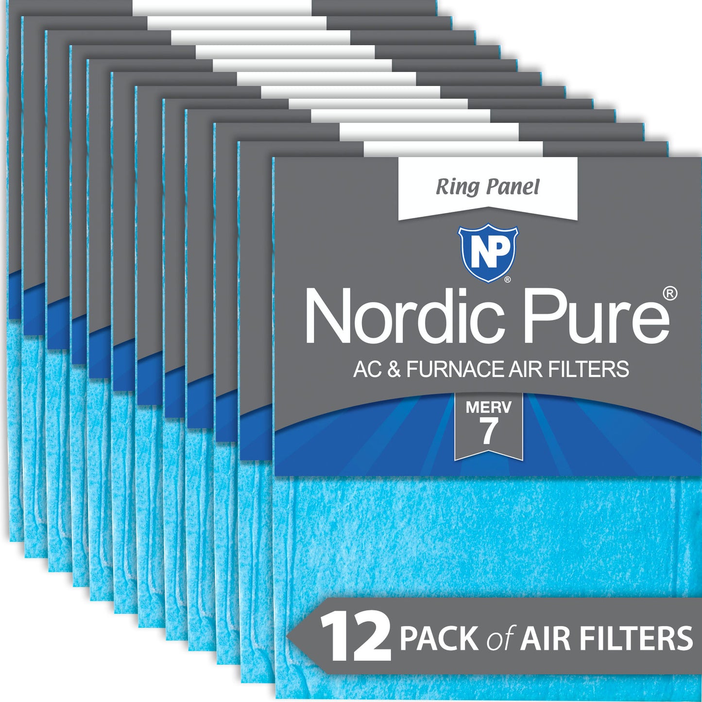 20x25x 1/2 Half Inch Ring Panel MERV 7 Furnace Air Filters 12 Pack