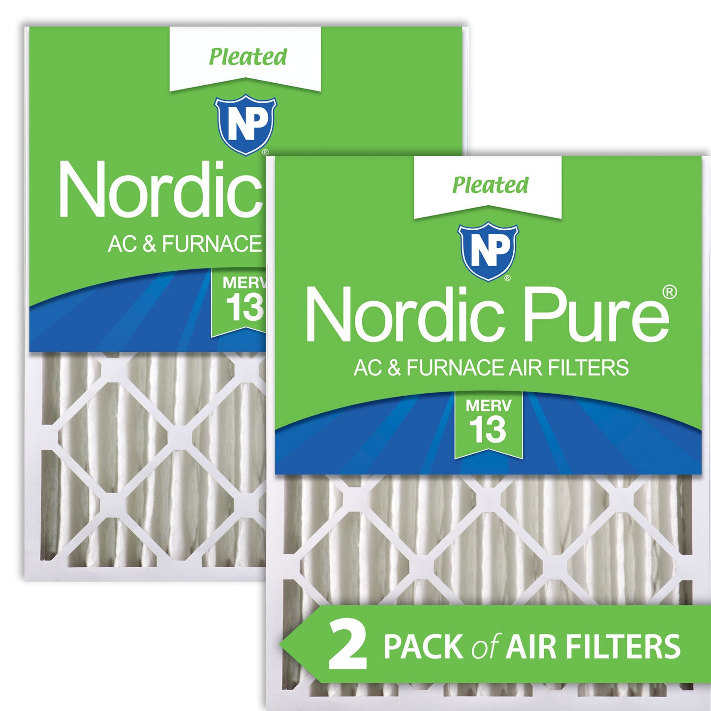 12x24x4 (3 5/8) Pleated MERV 13 Air Filters 2 Pack
