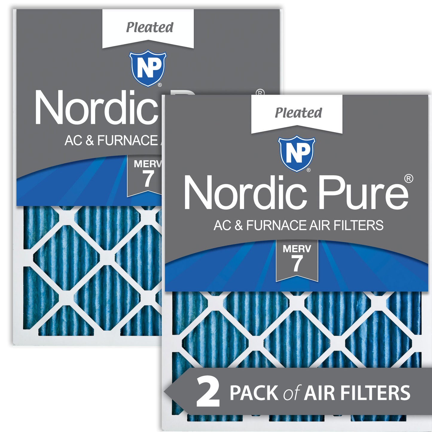 12x20x1 Pleated MERV 7 Air Filters 2 Pack