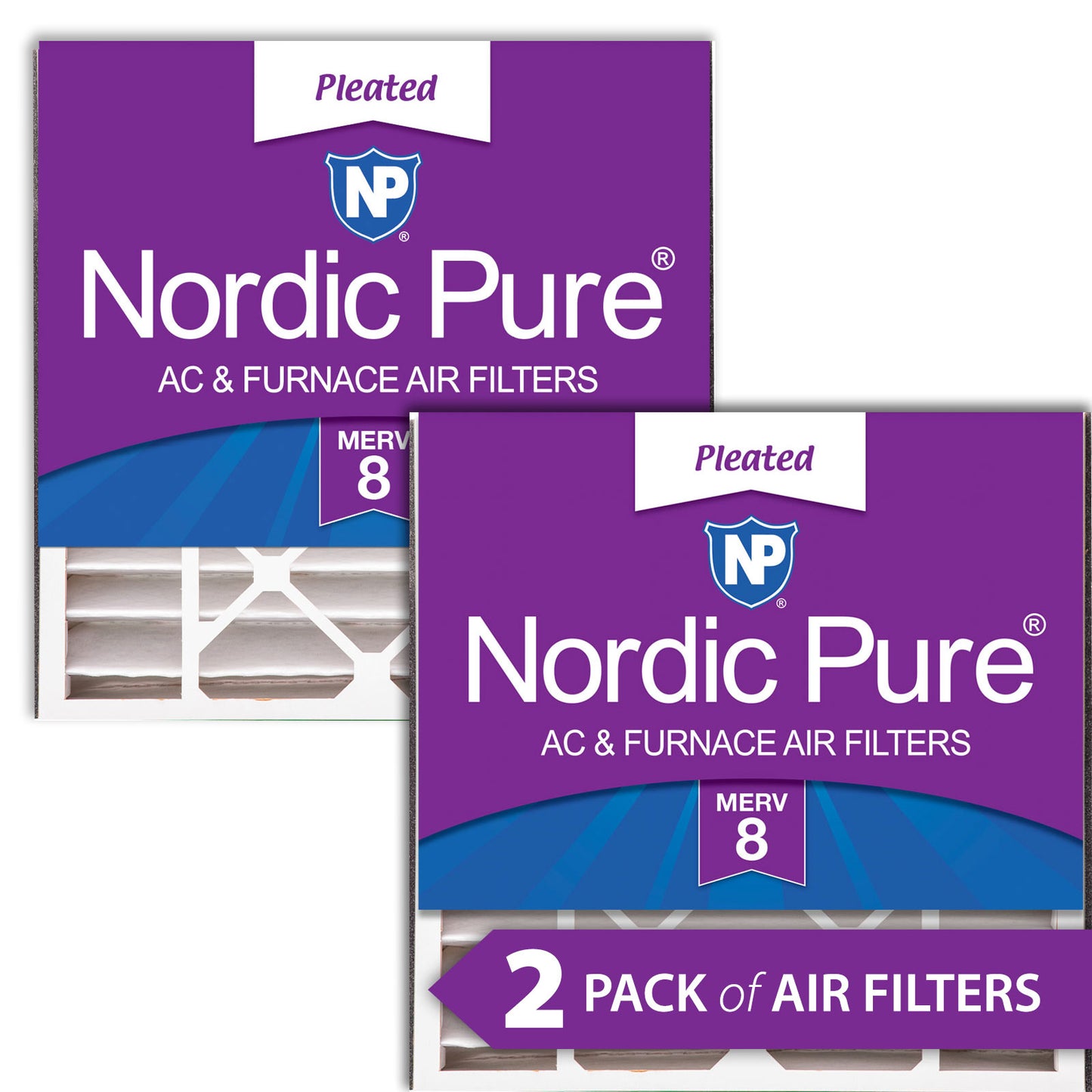 Air Bear 20x20x5 (4 15/16) Replacement 255649-103 MERV 8 Air Filters 2 Pack