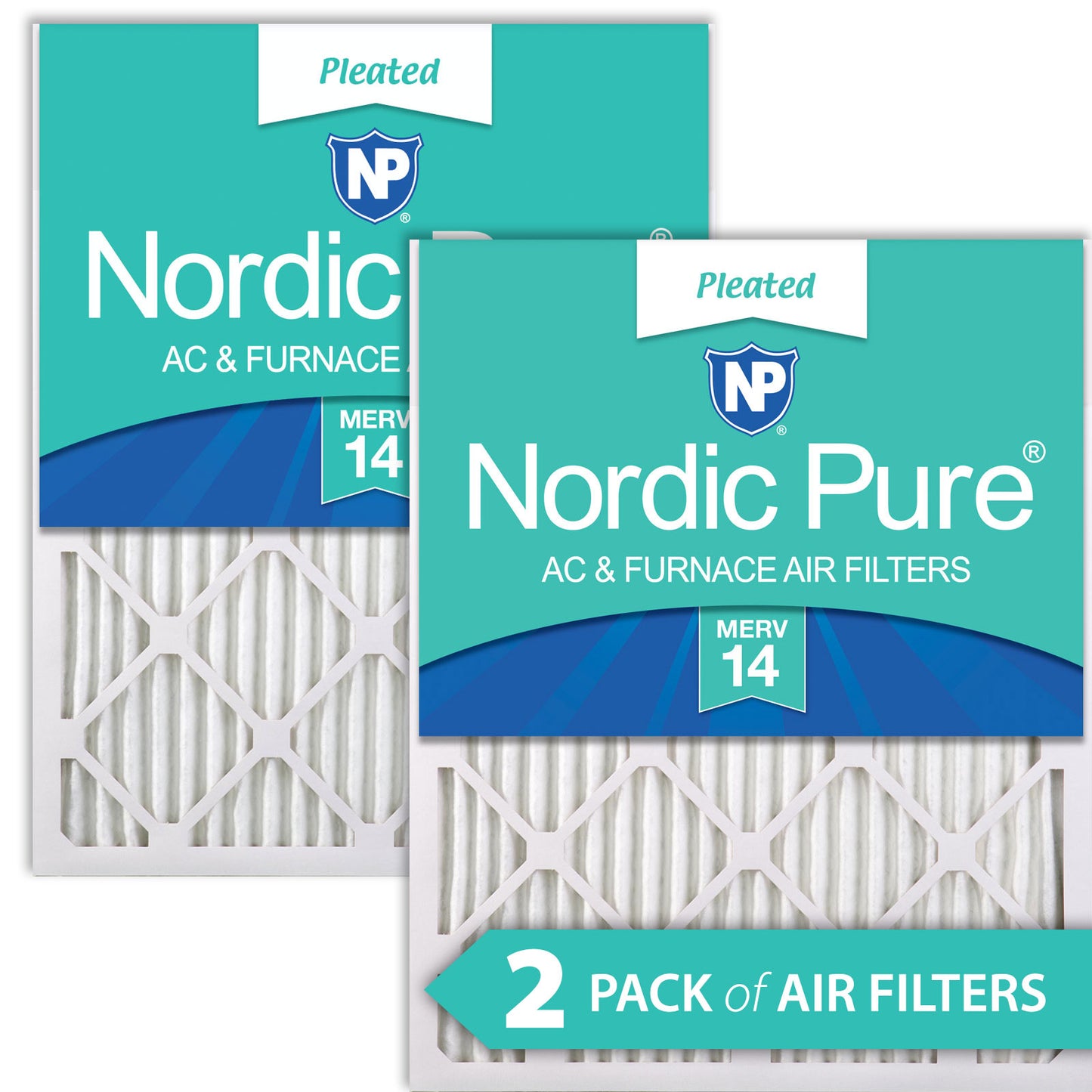 8x20x1 Pleated MERV 14 Air Filters 2 Pack