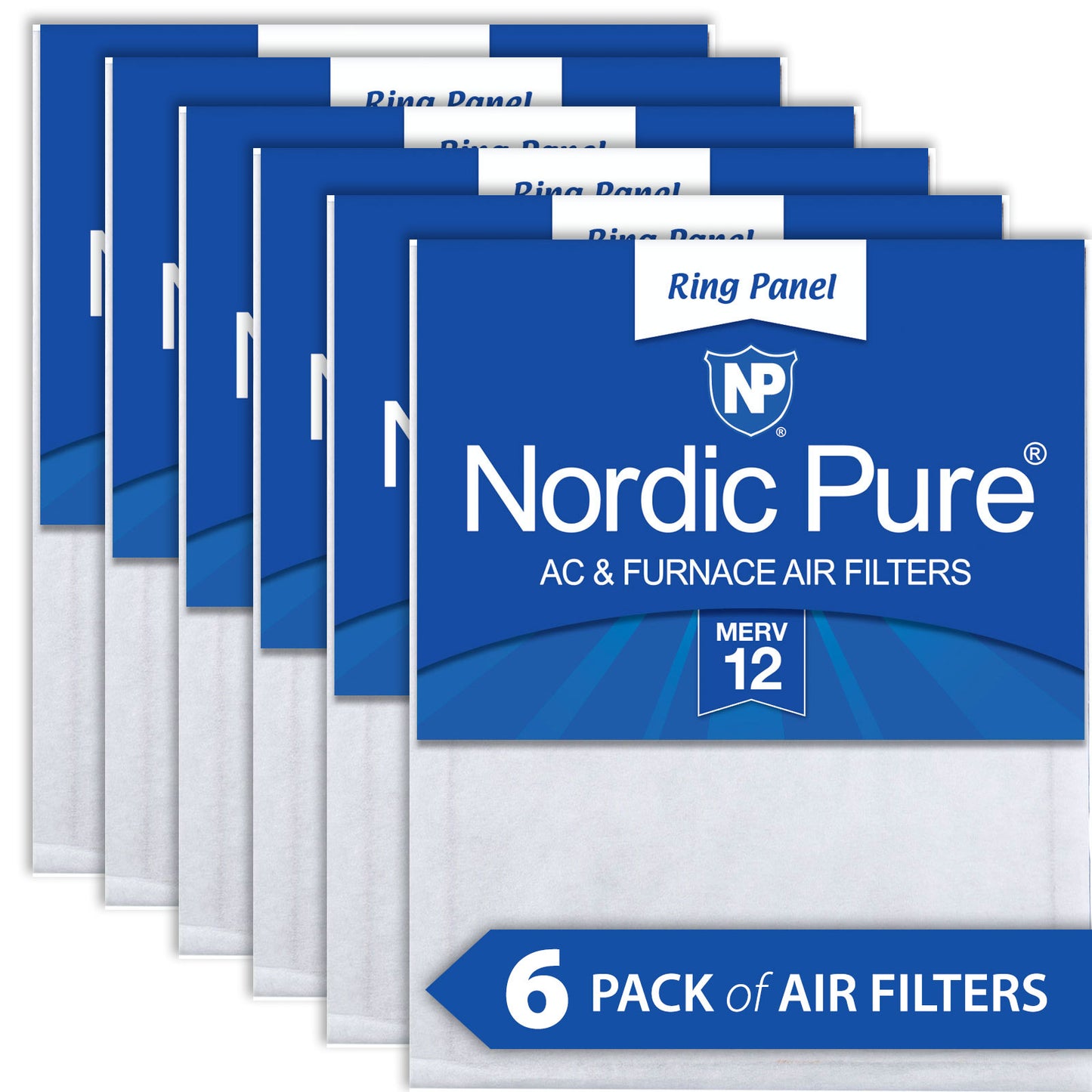 25x25x 1/2 Half Inch Ring Panel MERV 12 Furnace Air Filters 6 Pack