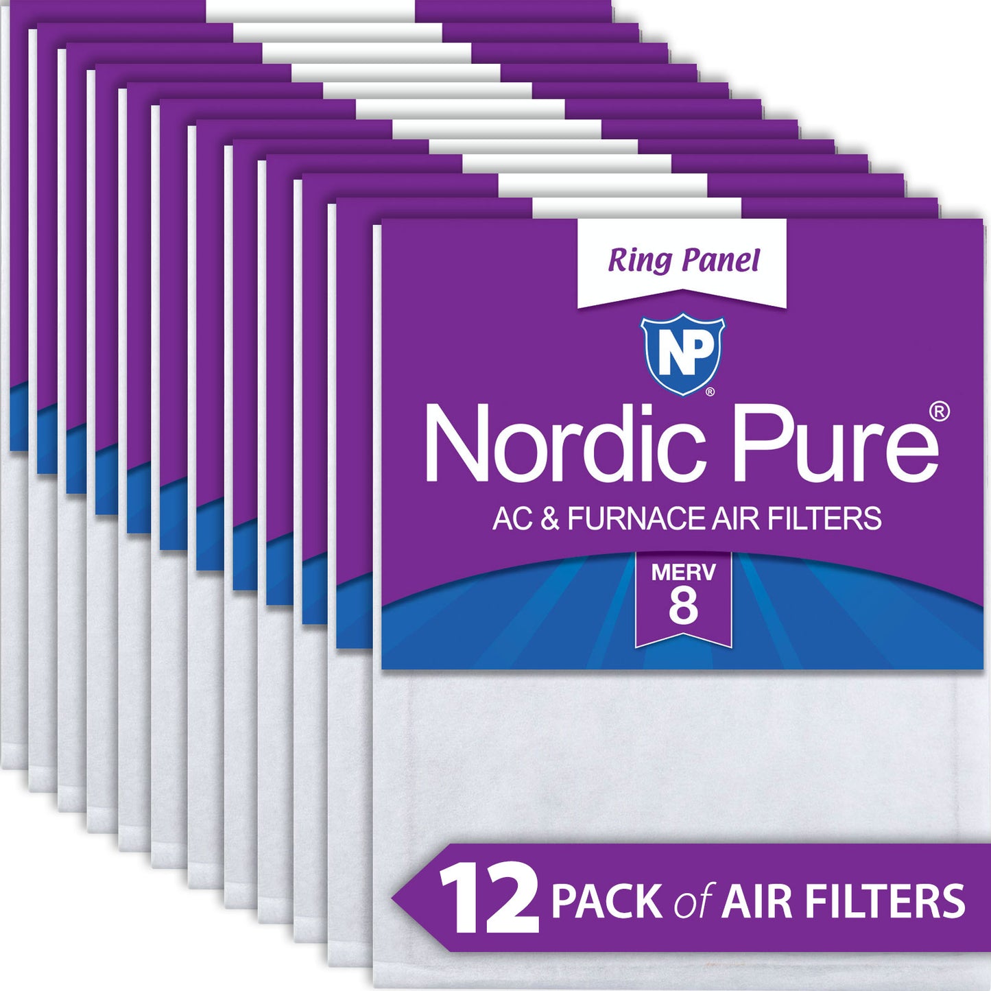 20x25x 1/2 Half Inch Ring Panel MERV 8 Furnace Air Filters 12 Pack