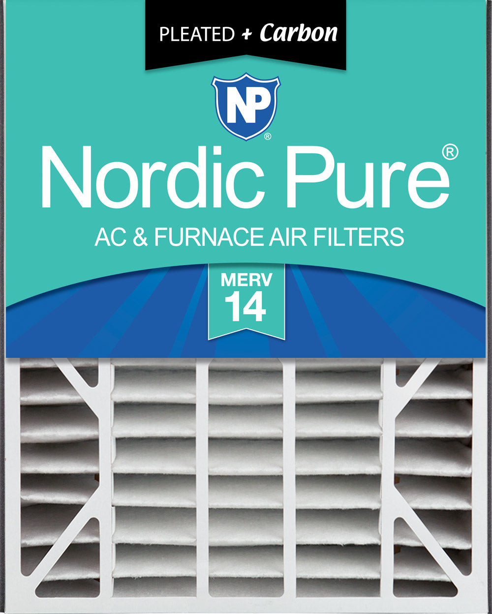 Air Bear 20x25x5 (4 7/8) Air Filter Replacement MERV 14 Plus Carbon 1 Pack