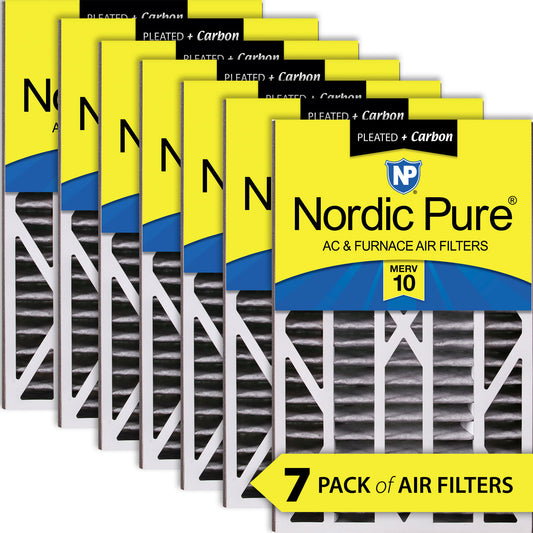 Air Bear Cub 16x25x3 Air Filter Replacement MERV 10 Pleated Plus Carbon 7 Pack