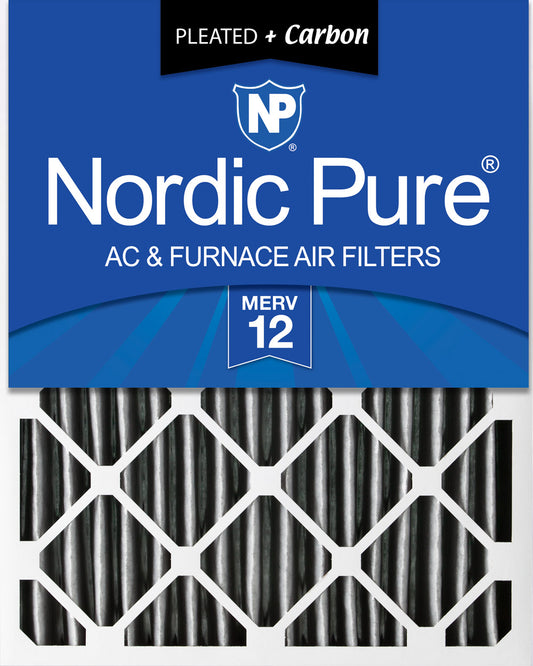 24x24x4 (3 5/8) Furnace Air Filters MERV 12 Pleated Plus Carbon 1 Pack