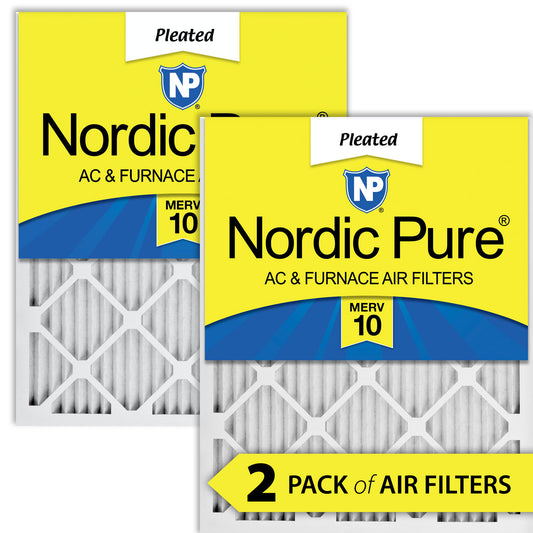 10x10x1 Pleated MERV 10 Air Filters 2 Pack