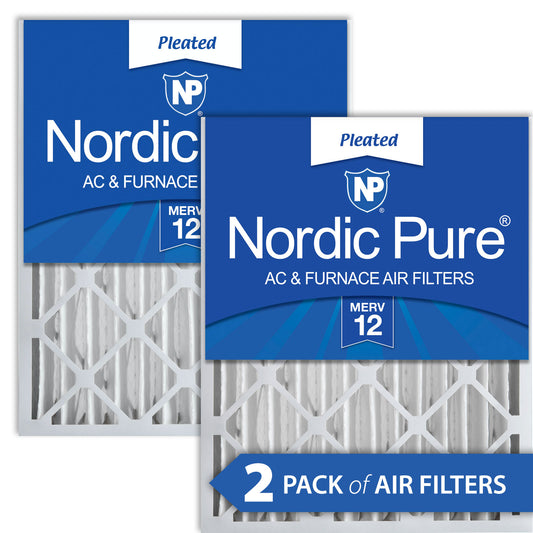 12x24x4 (3 5/8) Pleated MERV 12 Air Filters 2 Pack