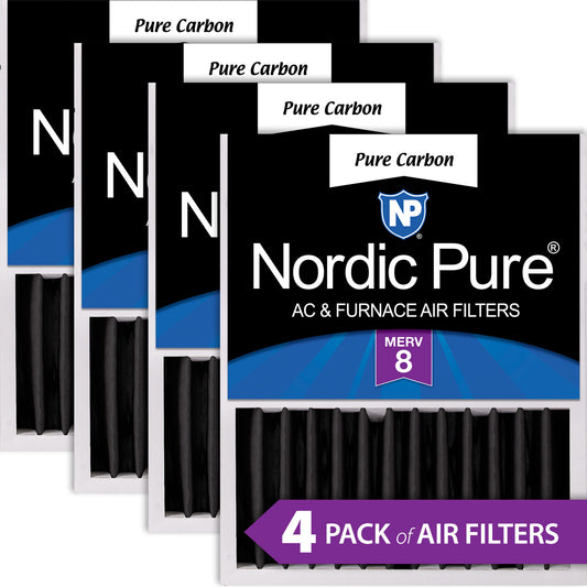 16x20x5 (4 3/8) Honeywell/Lennox Replacement Pure Carbon Pleated Odor Reduction Merv 8 Furnace Filters 4 Pack