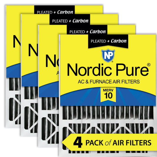 20x25x5 (4 3/8) Honeywell/Lennox Replacement Air Filters MERV 10 Pleated Plus Carbon 4 Pack