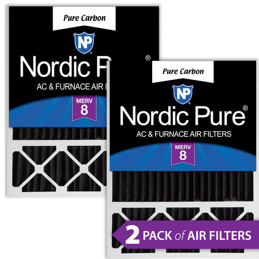20x25x5 (4 3/8) Honeywell/Lennox Replacement Pure Carbon Pleated Odor Reduction Merv 8 Furnace Filters 2 Pack