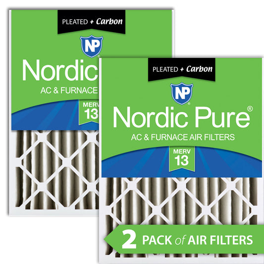 12x24x4 (3 5/8) Pleated Air Filters MERV 13 Plus Carbon 2 Pack