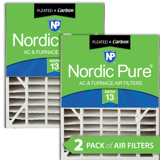 Air Bear 20x25x5 (4 7/8) Air Filter Replacement MERV 13 Plus Carbon 2 Pack