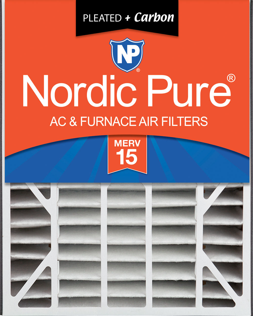 Air Bear 20x25x5 (4 7/8) Air Filter Replacement MERV 15 Plus Carbon 1 Pack