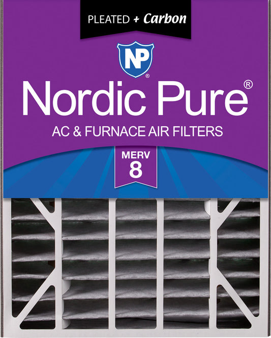 Air Bear 20x25x5 (4 7/8) Air Filter Replacement MERV 8 Pleated Plus Carbon 1 Pack