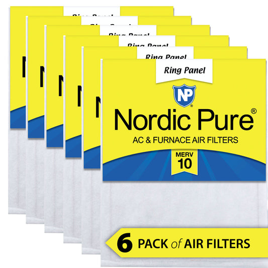 25x25x 1/2 Half Inch Ring Panel MERV 10 Furnace Air Filters 6 Pack