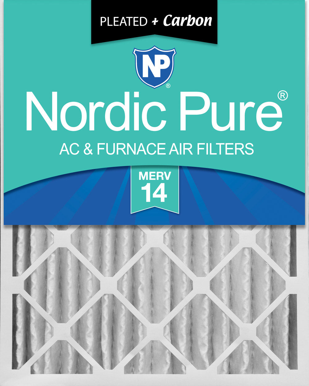24x24x4 (3 5/8) Pleated Air Filters MERV 14 Plus Carbon 1 Pack