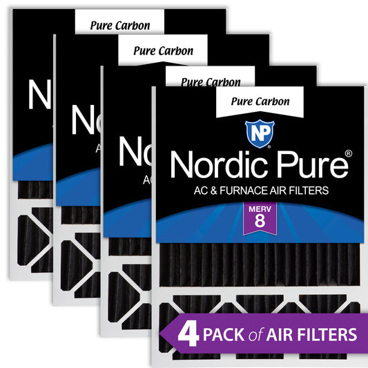 20x25x5 (4 3/8) Honeywell/Lennox Replacement Pure Carbon Pleated Odor Reduction Merv 8 Furnace Filters 4 Pack
