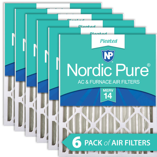 12x24x4 (3 5/8) Pleated MERV 14 Air Filters 6 Pack