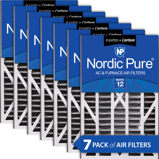 Air Bear Cub 16x25x3 Air Filter Replacement MERV 12 Pleated Plus Carbon 7 Pack