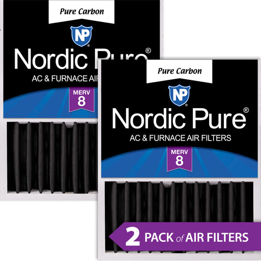 16x20x5 (4 3/8) Honeywell/Lennox Replacement Pure Carbon Pleated Odor Reduction Merv 8 Furnace Filters 2 Pack