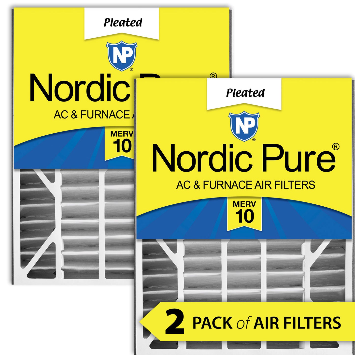 Air Bear 20x25x5 (4 7/8) Replacement 255649-102 MERV 10 Air Filters 2 Pack
