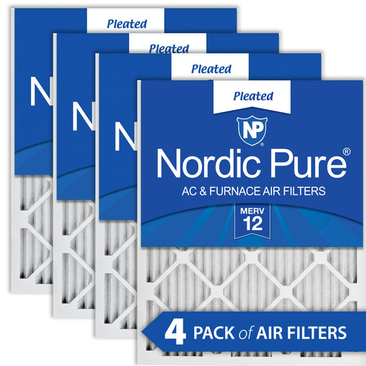 10x10x1 Pleated MERV 12 Air Filters 4 Pack