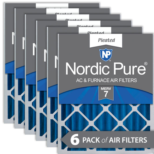 20x25x4 (3 5/8) Pleated MERV 7 Air Filters 6 Pack