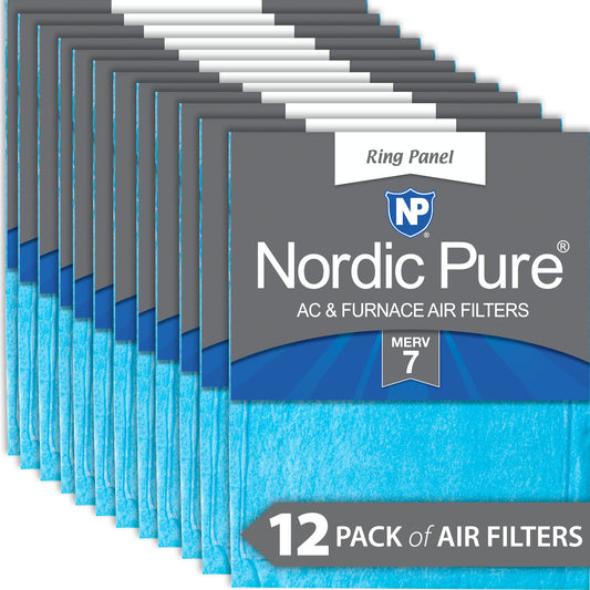 20x25x 1/2 Half Inch Ring Panel MERV 7 Furnace Air Filters 12 Pack