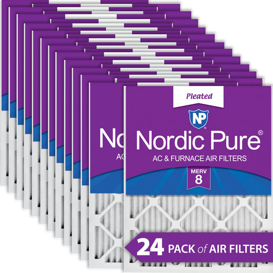 8x20x1 Pleated MERV 8 Air Filters 24 Pack
