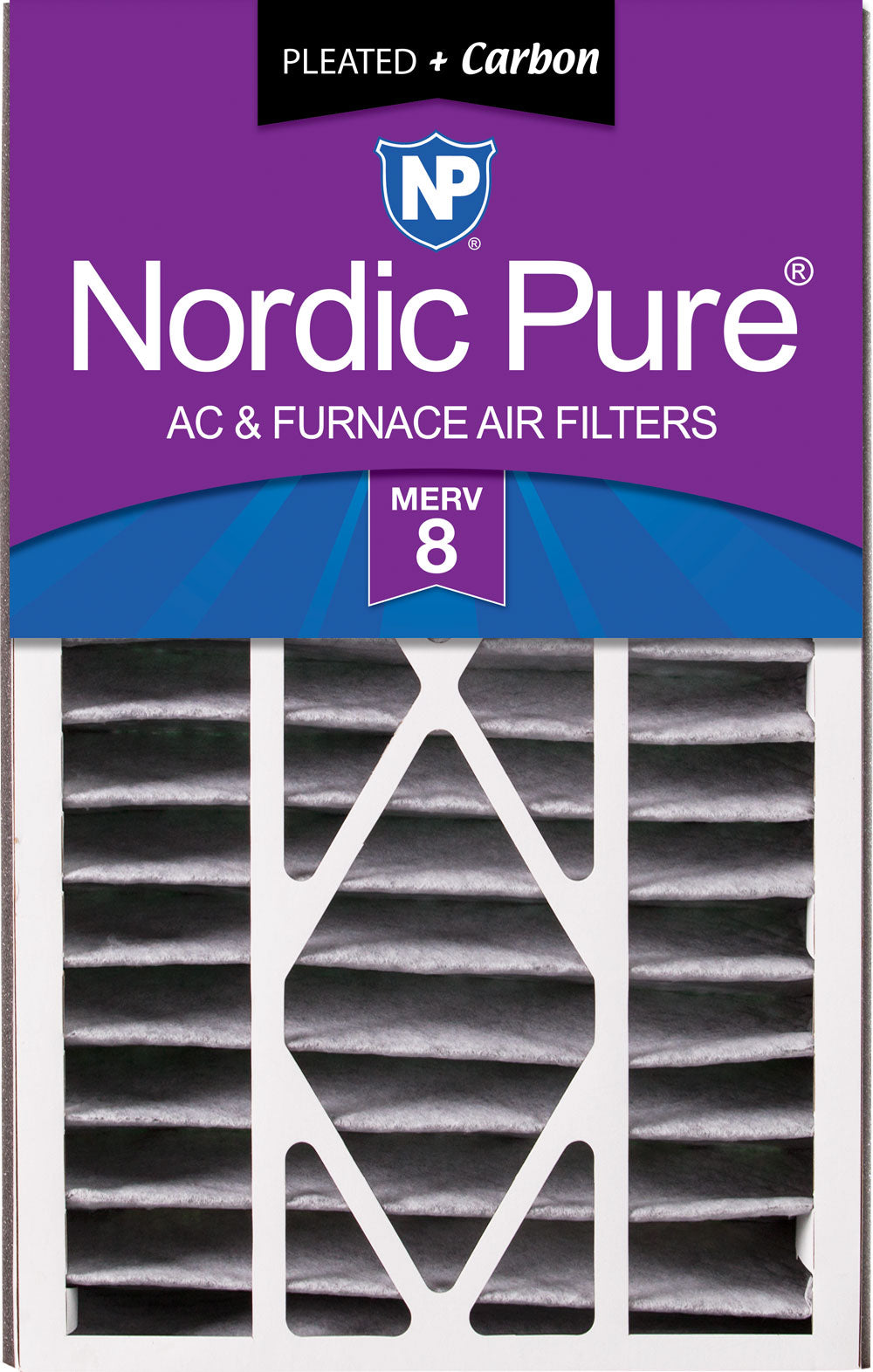 Air Bear 16x25x5 (4 7/8) Air Filter Replacement MERV 8 Pleated Plus Carbon 1 Pack