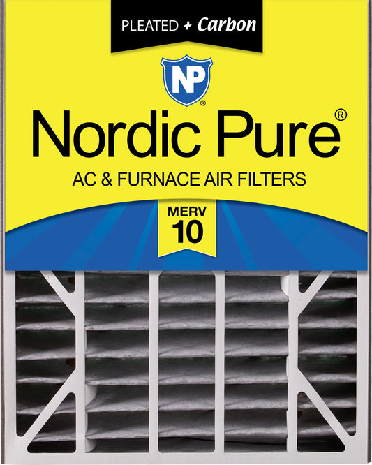 Air Bear 20x25x5 (4 7/8) Air Filter Replacement MERV 10 Pleated Plus Carbon 1 Pack