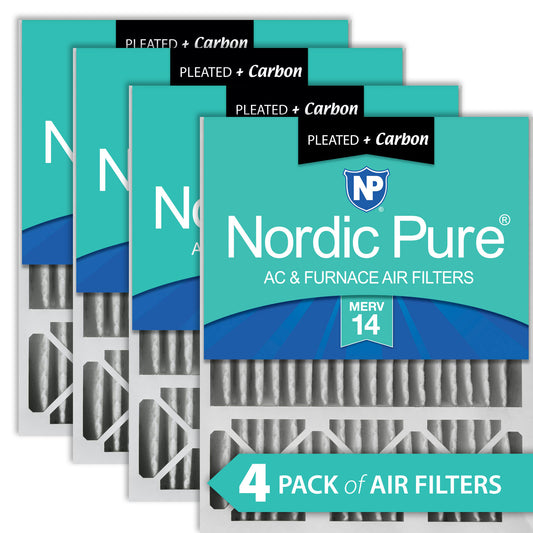 20x25x5 (4 3/8) Honeywell/Lennox Replacement Air Filters MERV 14 Plus Carbon 4 Pack