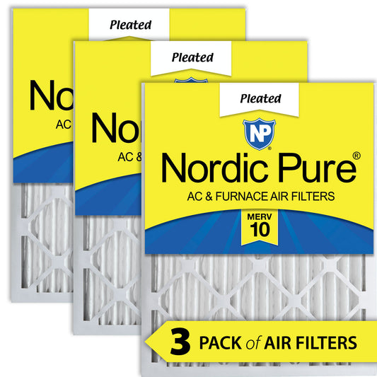 25x25x2 Pleated MERV 10 Air Filters 3 Pack