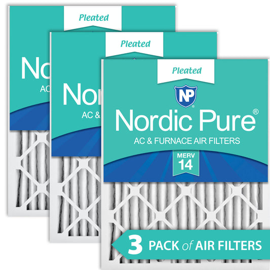24x30x2 Pleated MERV 14 Air Filters 3 Pack