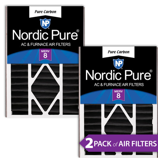 Air Bear 16x25x5 (4 7/8) Replacement 259112-105 Pure Carbon Pleated Odor Reduction Merv 8 Furnace Filters 2 Pack