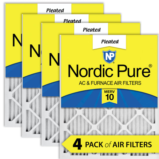 10x10x1 Pleated MERV 10 Air Filters 4 Pack