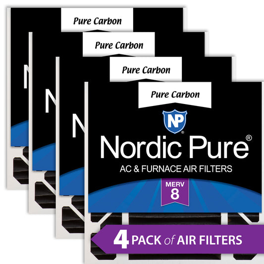20x20x5 (4 3/8) Honeywell/Lennox Replacement Pure Carbon Pleated Odor Reduction Merv 8 Furnace Filters 4 Pack
