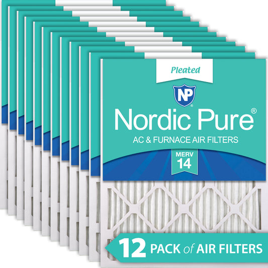 8x20x1 Pleated MERV 14 Air Filters 12 Pack