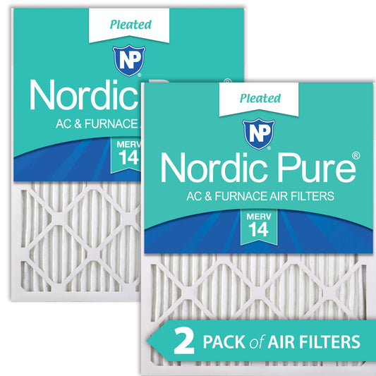8x20x1 Pleated MERV 14 Air Filters 2 Pack