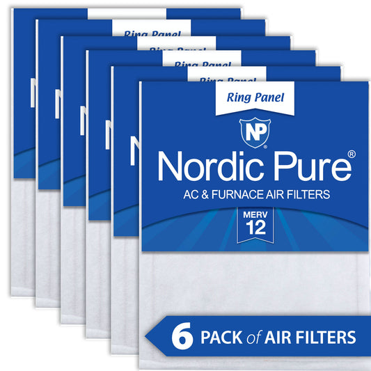 25x25x 1/2 Half Inch Ring Panel MERV 12 Furnace Air Filters 6 Pack